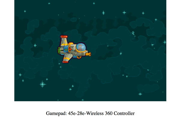 Hinweis "Gamepad verbunden" unter dem Captain Rogers Spiel - kabelloser XBox 360-Controller.